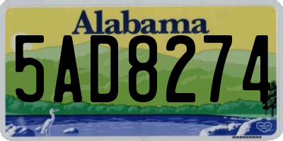 AL license plate 5AD8274