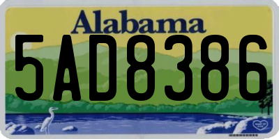 AL license plate 5AD8386