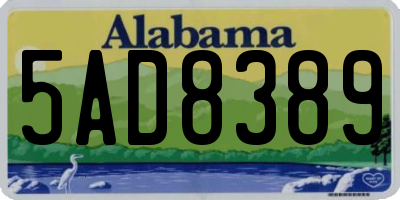 AL license plate 5AD8389