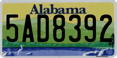 AL license plate 5AD8392