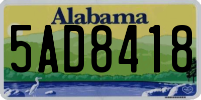 AL license plate 5AD8418
