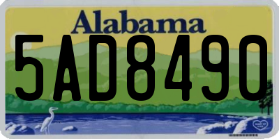 AL license plate 5AD8490