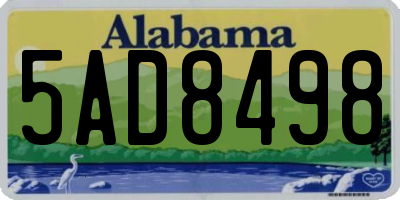 AL license plate 5AD8498