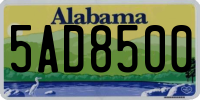 AL license plate 5AD8500