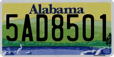 AL license plate 5AD8501