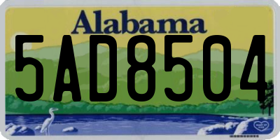 AL license plate 5AD8504