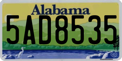 AL license plate 5AD8535