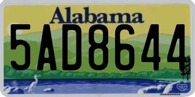 AL license plate 5AD8644