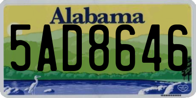 AL license plate 5AD8646