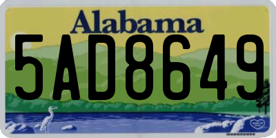 AL license plate 5AD8649