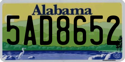 AL license plate 5AD8652