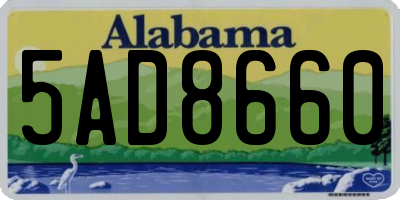 AL license plate 5AD8660