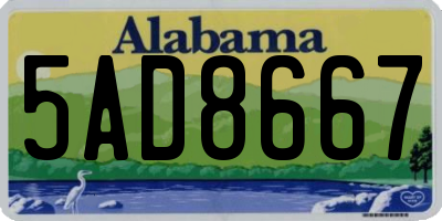 AL license plate 5AD8667