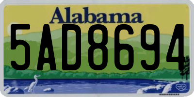 AL license plate 5AD8694