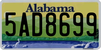 AL license plate 5AD8699