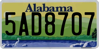 AL license plate 5AD8707