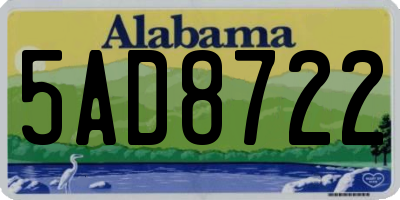 AL license plate 5AD8722