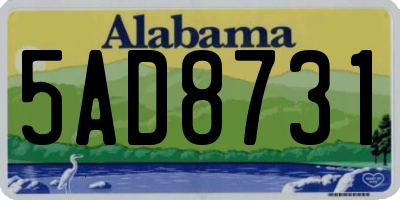 AL license plate 5AD8731
