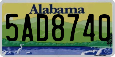AL license plate 5AD8740