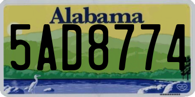AL license plate 5AD8774
