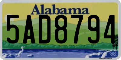 AL license plate 5AD8794
