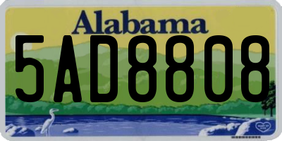 AL license plate 5AD8808