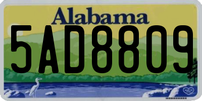 AL license plate 5AD8809
