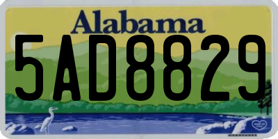 AL license plate 5AD8829