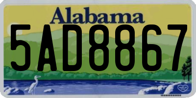 AL license plate 5AD8867