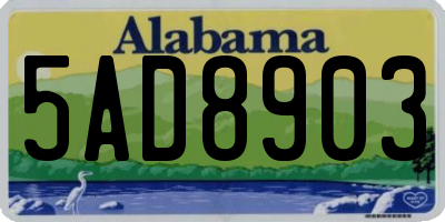 AL license plate 5AD8903
