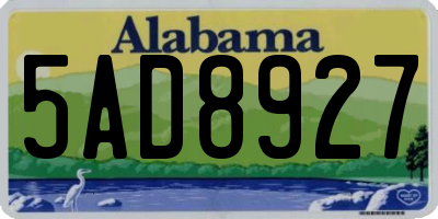 AL license plate 5AD8927