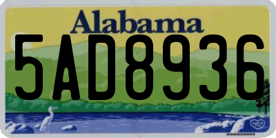 AL license plate 5AD8936
