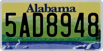 AL license plate 5AD8948
