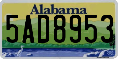 AL license plate 5AD8953