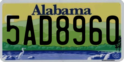 AL license plate 5AD8960