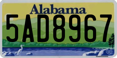 AL license plate 5AD8967