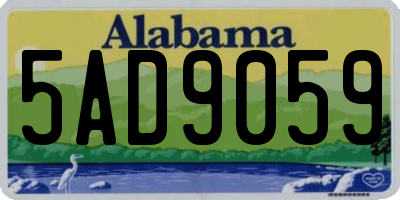 AL license plate 5AD9059