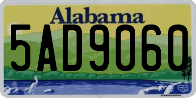 AL license plate 5AD9060