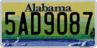 AL license plate 5AD9087