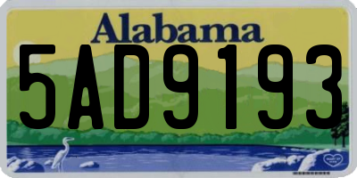 AL license plate 5AD9193