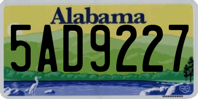 AL license plate 5AD9227