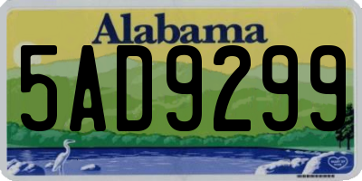 AL license plate 5AD9299