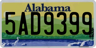 AL license plate 5AD9399