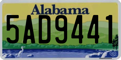 AL license plate 5AD9441