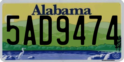 AL license plate 5AD9474