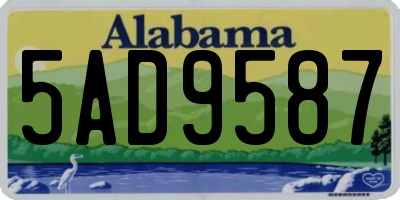 AL license plate 5AD9587