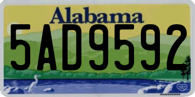 AL license plate 5AD9592