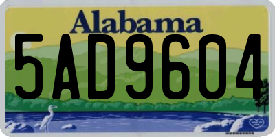 AL license plate 5AD9604