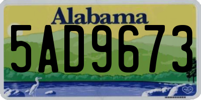 AL license plate 5AD9673