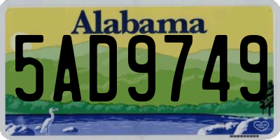 AL license plate 5AD9749
